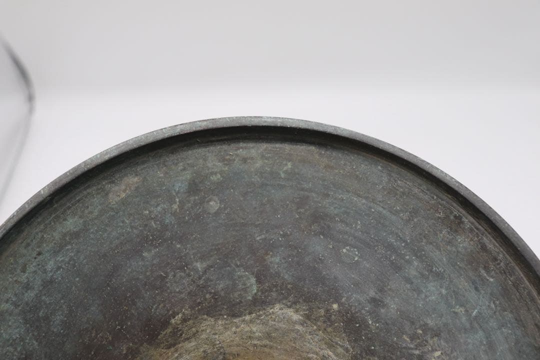 時代　銅製　薄端　花器　茶道具　送料込み250920