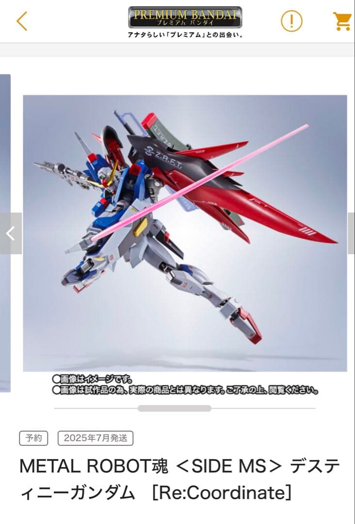 メタルロボット魂デズティニーガンダム＆光の翼セット(Re:Coordinate)