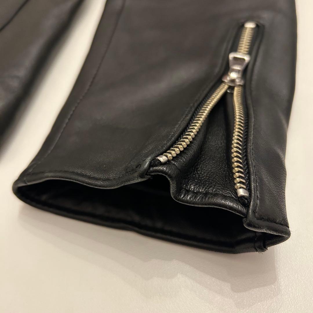 STUDIOUS ブラック レザー シングルライダース