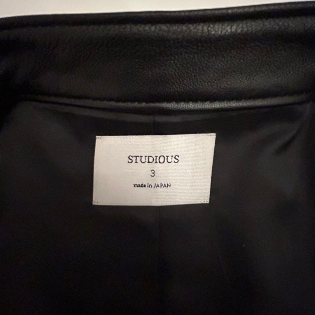 STUDIOUS ブラック レザー シングルライダース
