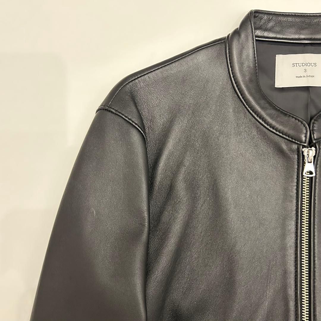 STUDIOUS ブラック レザー シングルライダース