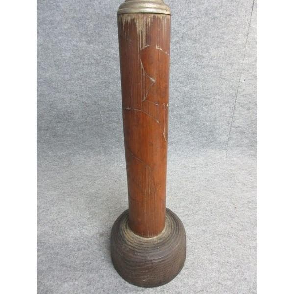 アンティーク透明に模様入り笠竹筒置きランプ [B26786]