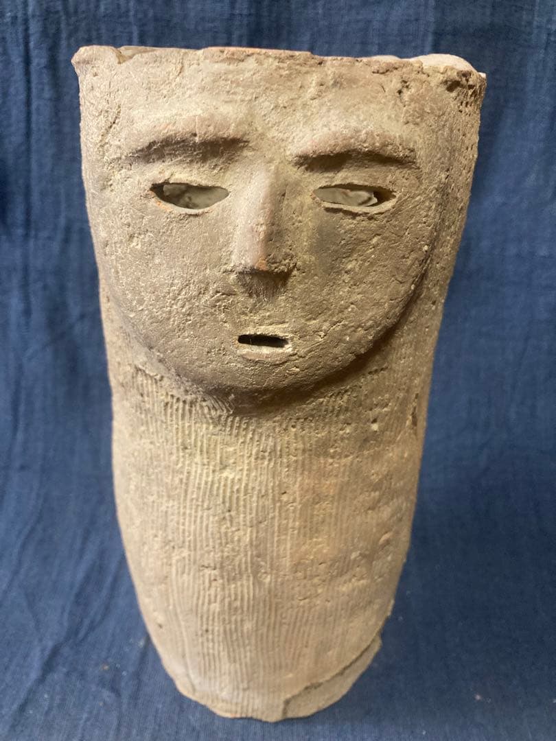 円筒人面埴輪　埴輪　古墳時代　発掘品　出土