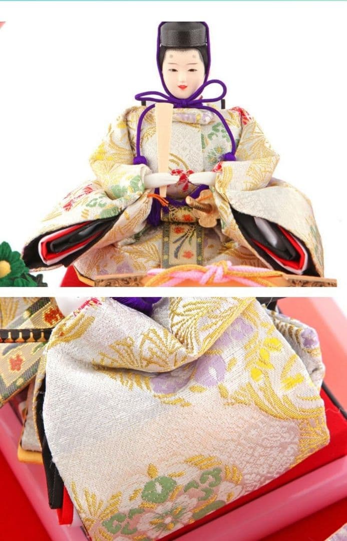 雛人形 ケース飾り 親王飾り 清玉作 芥子親王 コンパクト パールピンク