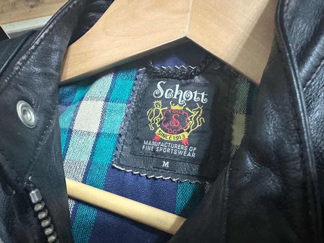 Schott クラシックレーサー ブラック ライダースジャケット M