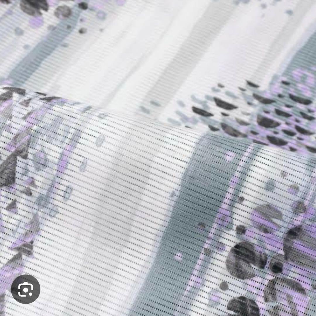 みすゞうた・みすずうた 浴衣「水辺の木」グレー×パープル 綿絽 身丈163裄68