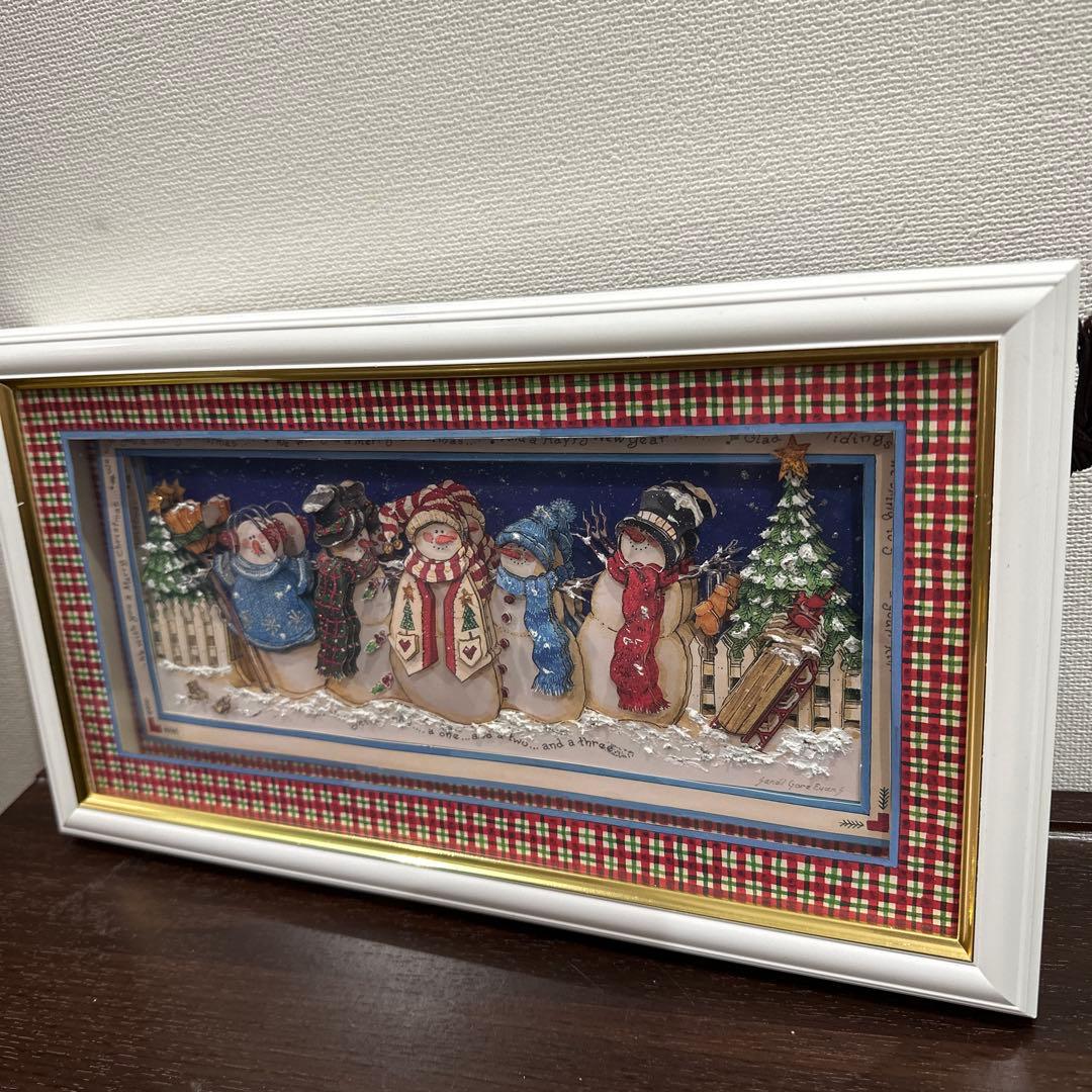シャードボックス3Dアートクリスマスバージョン　サンタクロース　スノーマン