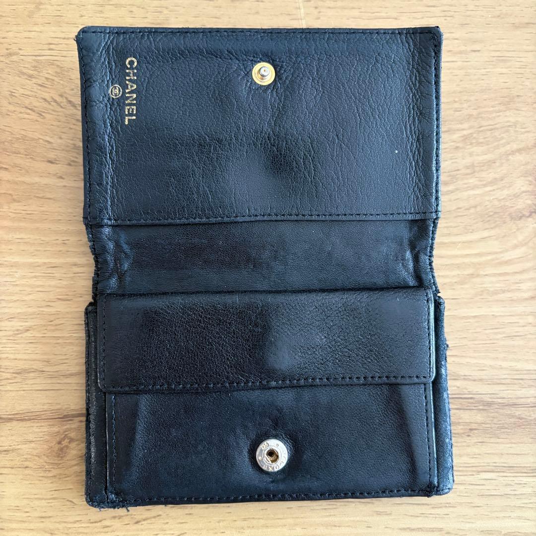 CHANEL 黒 キルティングレザーケース