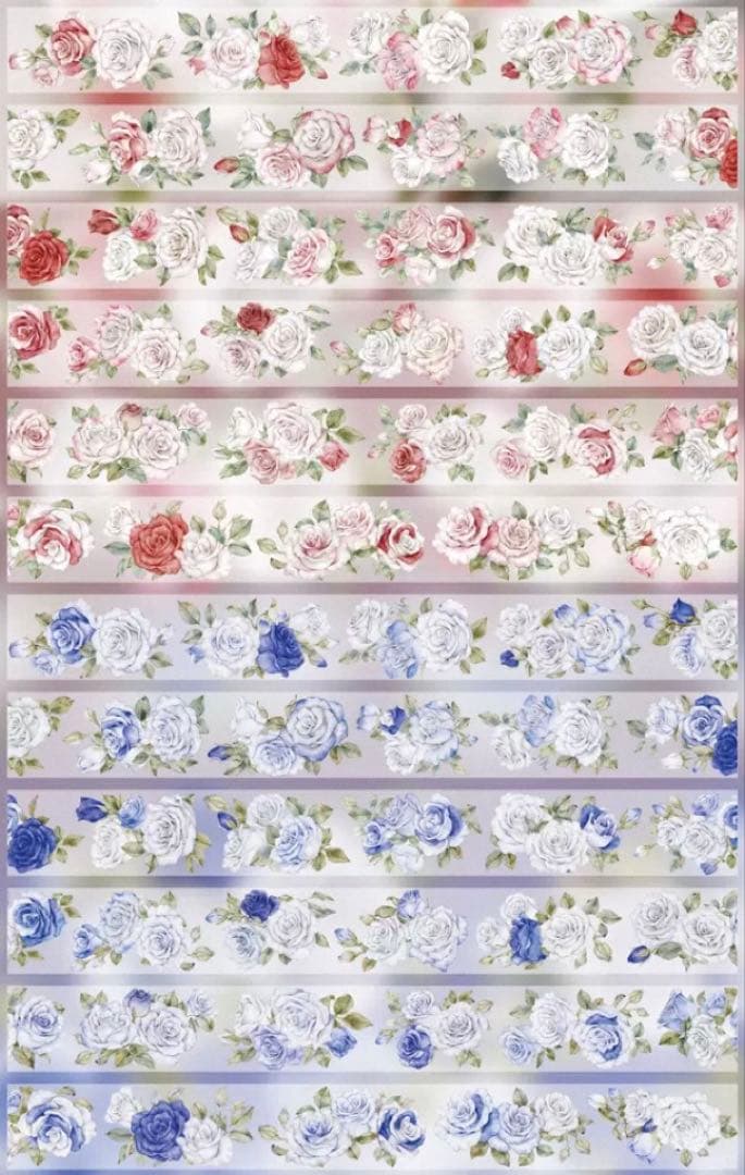 贝壳 情书 5cm×4.6m 海外マスキングテープ　海外マステ　花　バラ