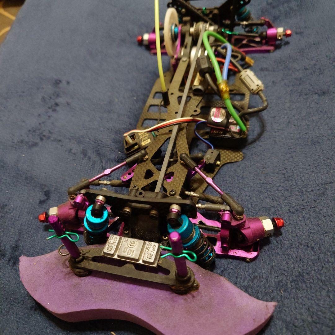 ラジコンドリフト　シャーシ改フルバージョン　電動ラジコンカー ブラック/パープル