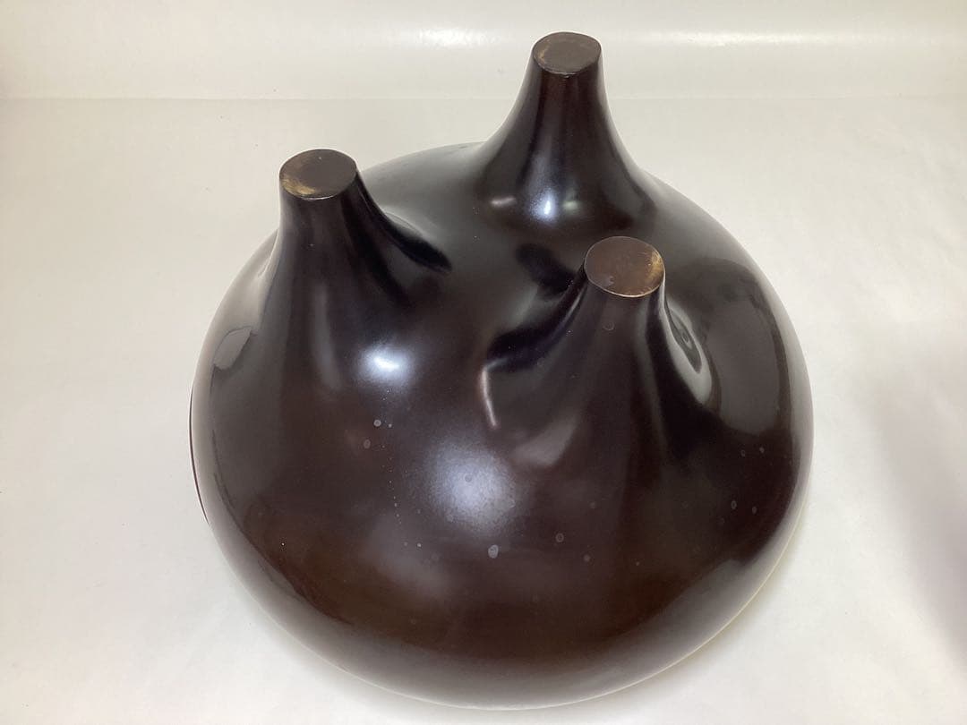 茶道具 古物品 唐銅朝鮮風炉 南鐐つまみ 釜師 高橋敬典 風炉師 金谷浄雲 木箱