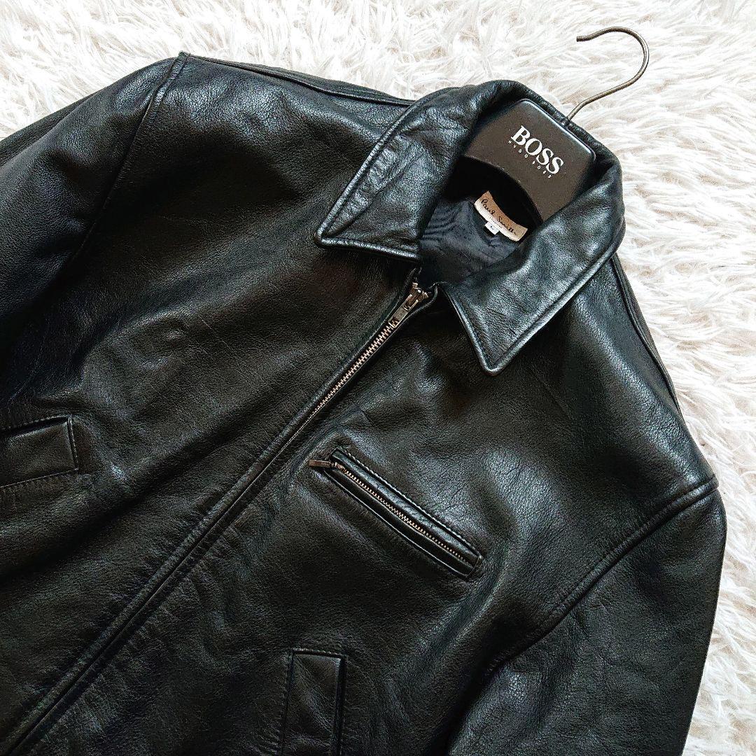 AKさま　90s ポールスミス ライダース レザージャケット 牛革 ブラック L