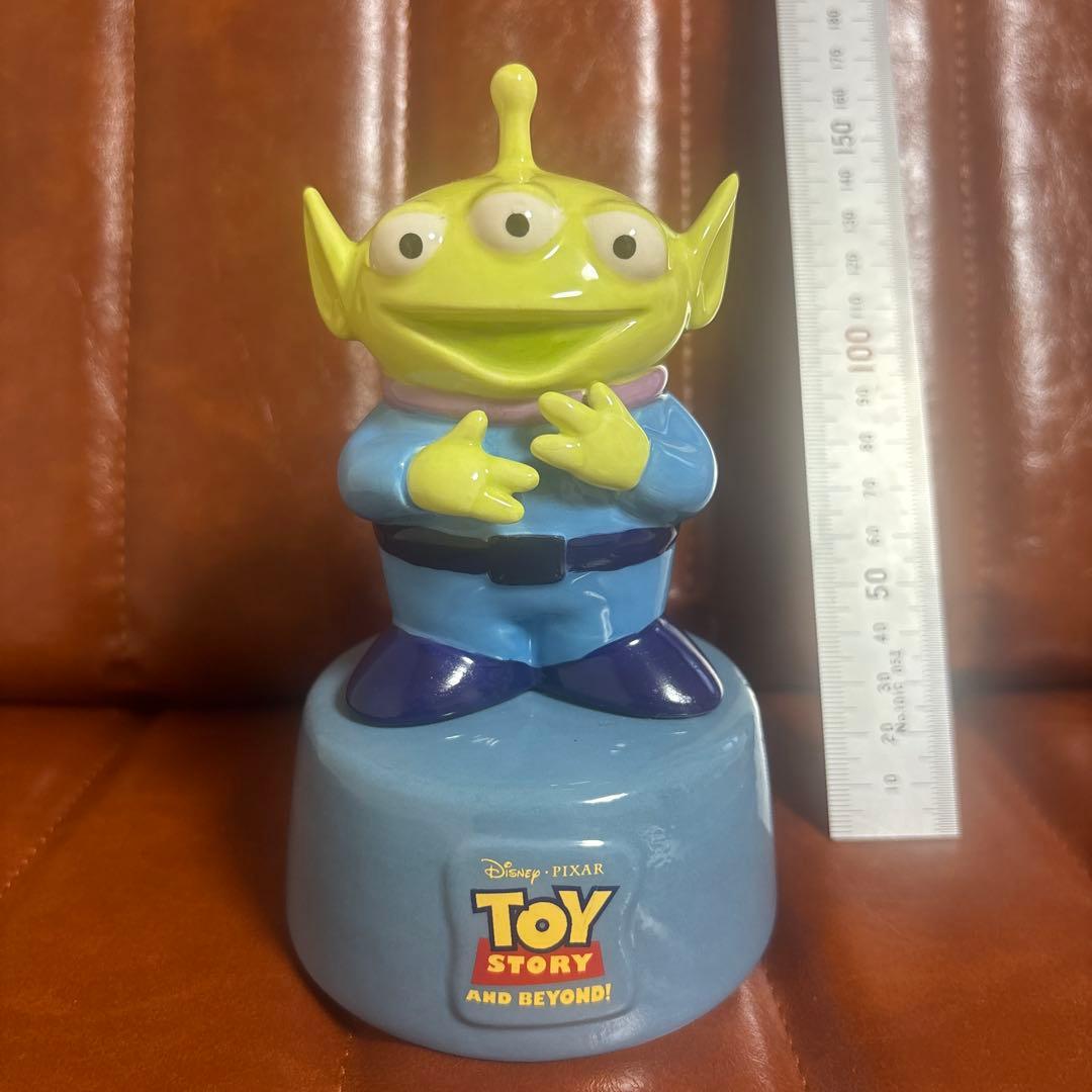 ディズニー　トイストーリー　エイリアン　貯金箱　陶器　リトルグリーンメン