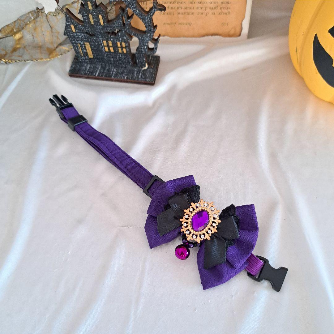 ハロウィン、ゴスロリタイプ(パープル)わんちゃん猫ちゃん用首輪