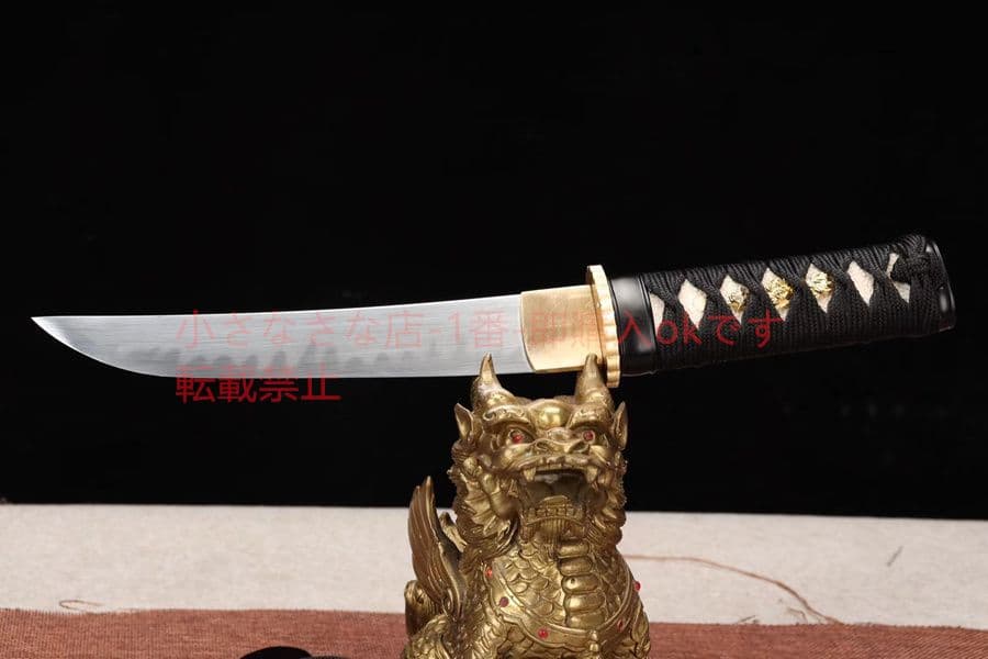 黒檀  焼刃  小猟刀  武具　刀装具　日本刀　模造刀　 肋差   短刀
