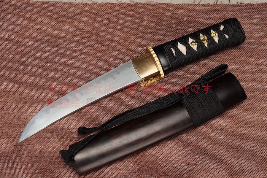 黒檀  焼刃  小猟刀  武具　刀装具　日本刀　模造刀　 肋差   短刀