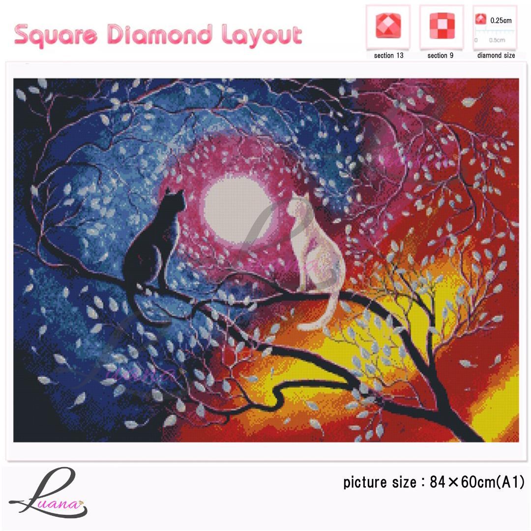 2328AB-A1 ダイヤモンドアート　オーロラビーズ　猫