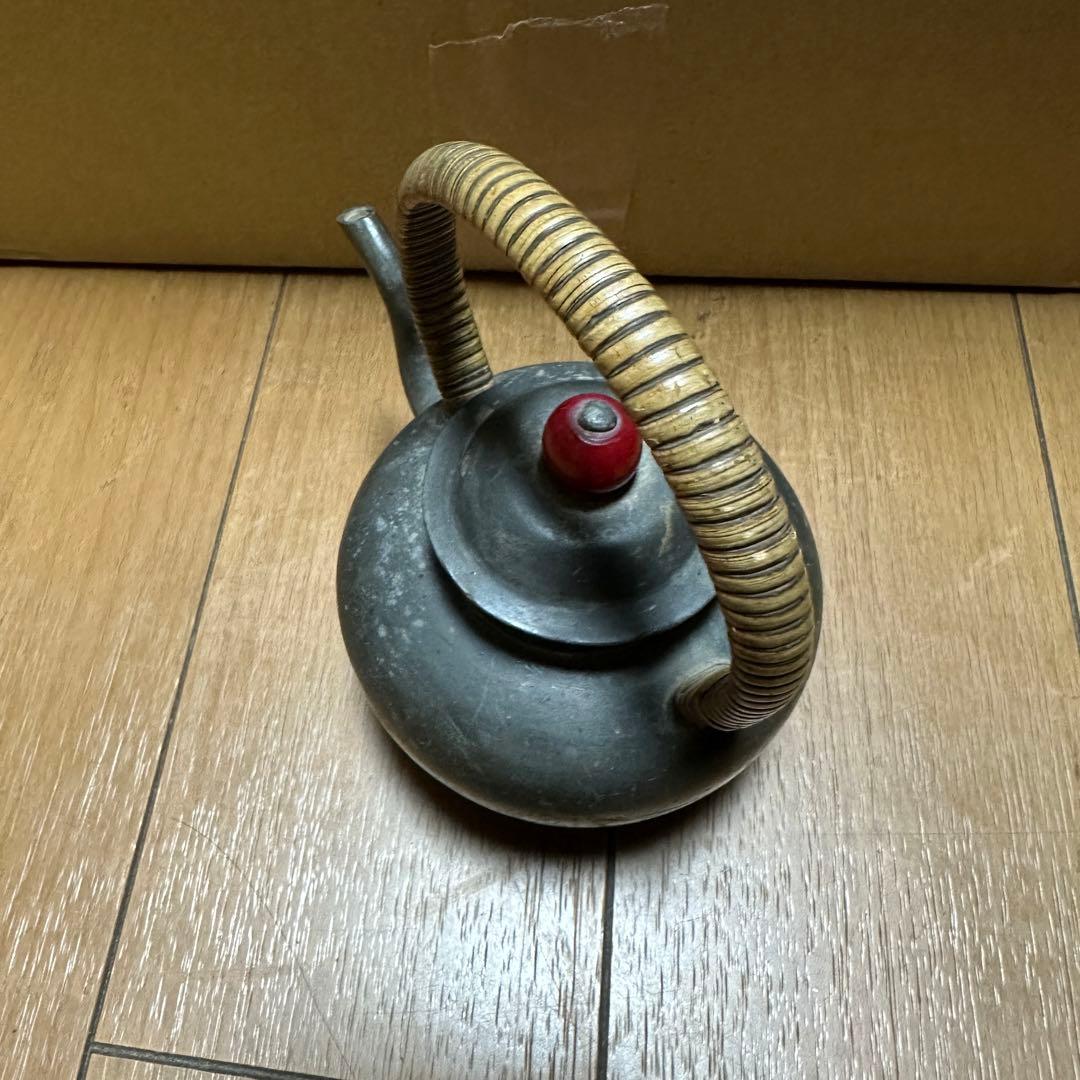 時代物 煎茶道具 古錫 茶壷 茶心壷 約448g