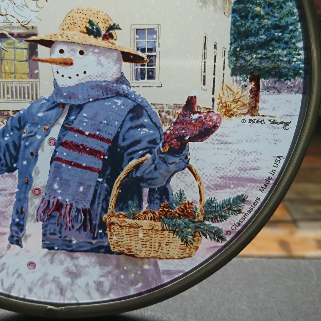 クリスマス ステンドグラス man スノーマン グラスマスターズ社