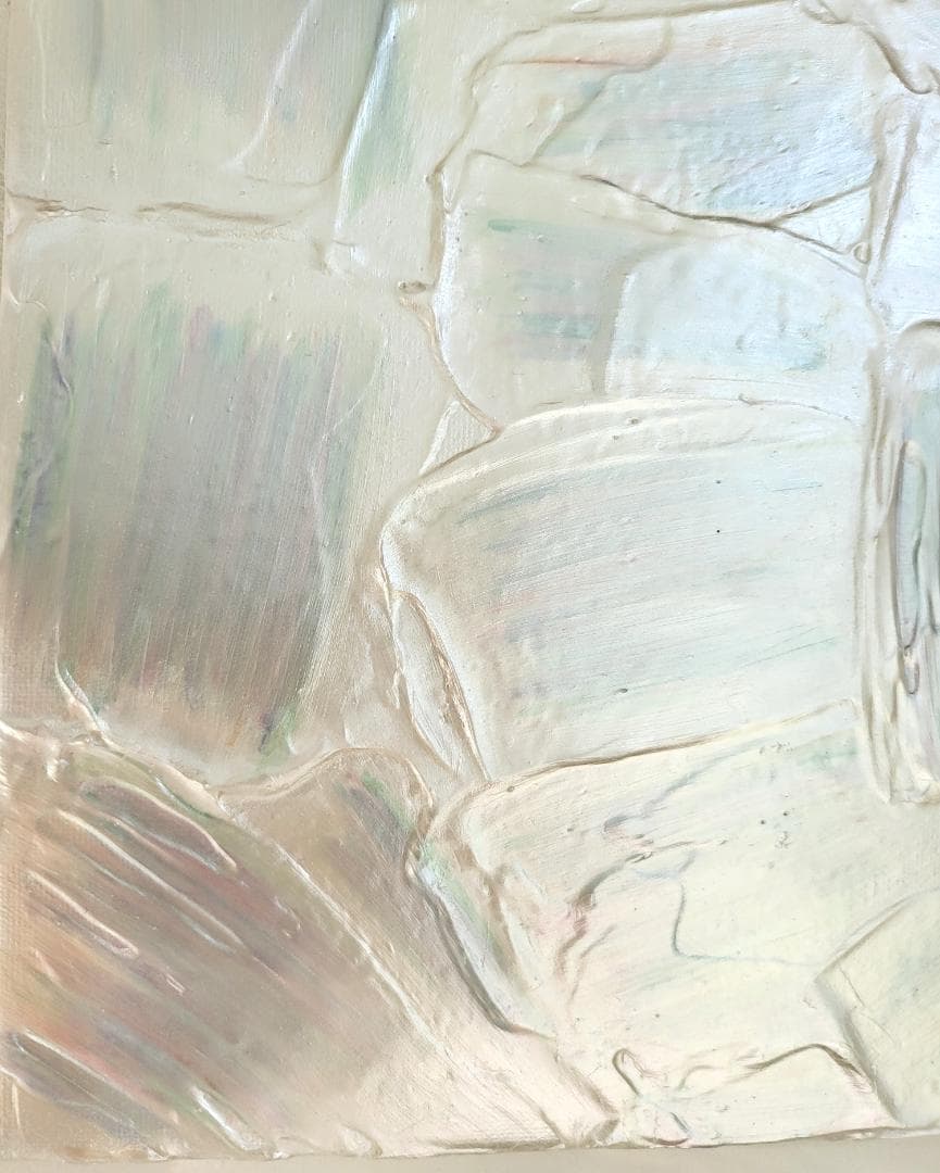 再生-銀 / テクスチャー キャンバス 26×26㎝ 原画 モダン 現代アート