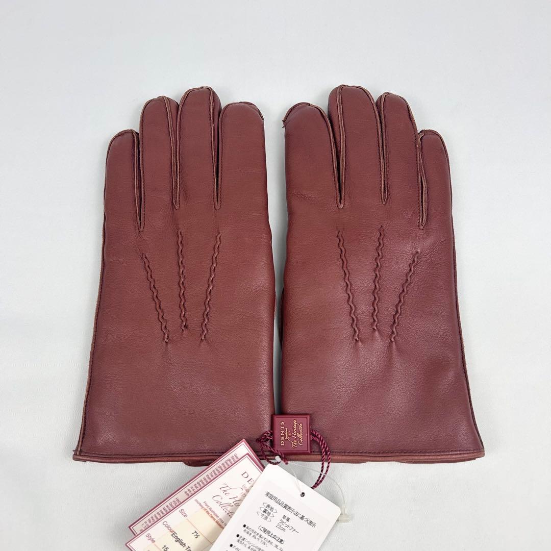 【未使用】デンツ グローブ 羊革 ラビットファー 23cm イングリッシュタン