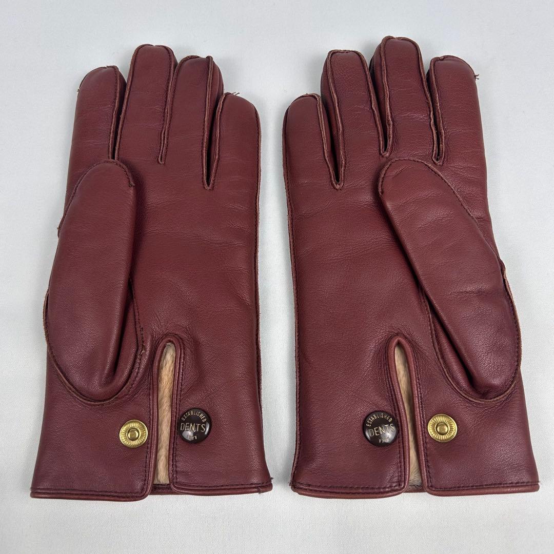 【未使用】デンツ グローブ 羊革 ラビットファー 23cm イングリッシュタン