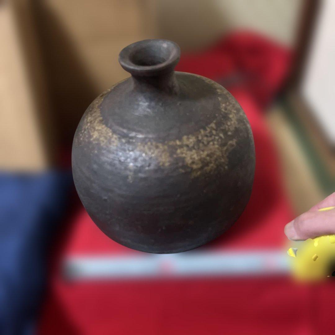 古備前 備前焼 江戸初期 桂又三郎 蕪徳利 鑑定箱 窯印丸