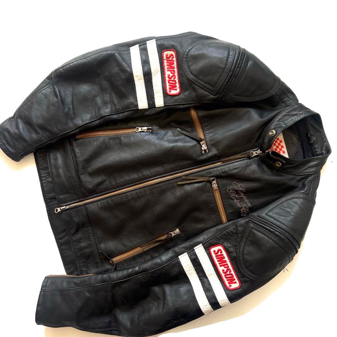 SIMPSON シンプソン　レザージャケット　ライダース　本革　牛革　メンズ　M