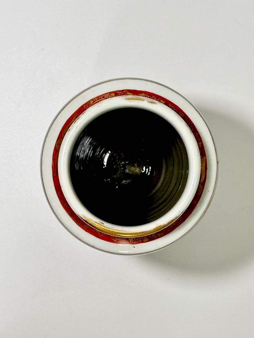 二代 井上良斎 釉下彩浮彫青磁花瓶 東京焼 隅田焼