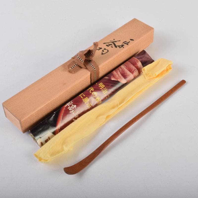 茶道具　飛騨一位木　松喜斉作　茶杓　共箱　V　8975