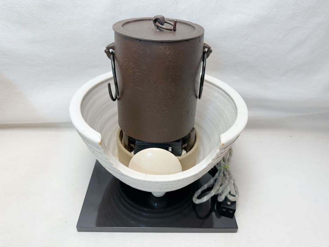 茶道具 志野 紅鉢 野々田商店製 電熱器 高橋 敬典 造 雲龍釜 2点セット元箱