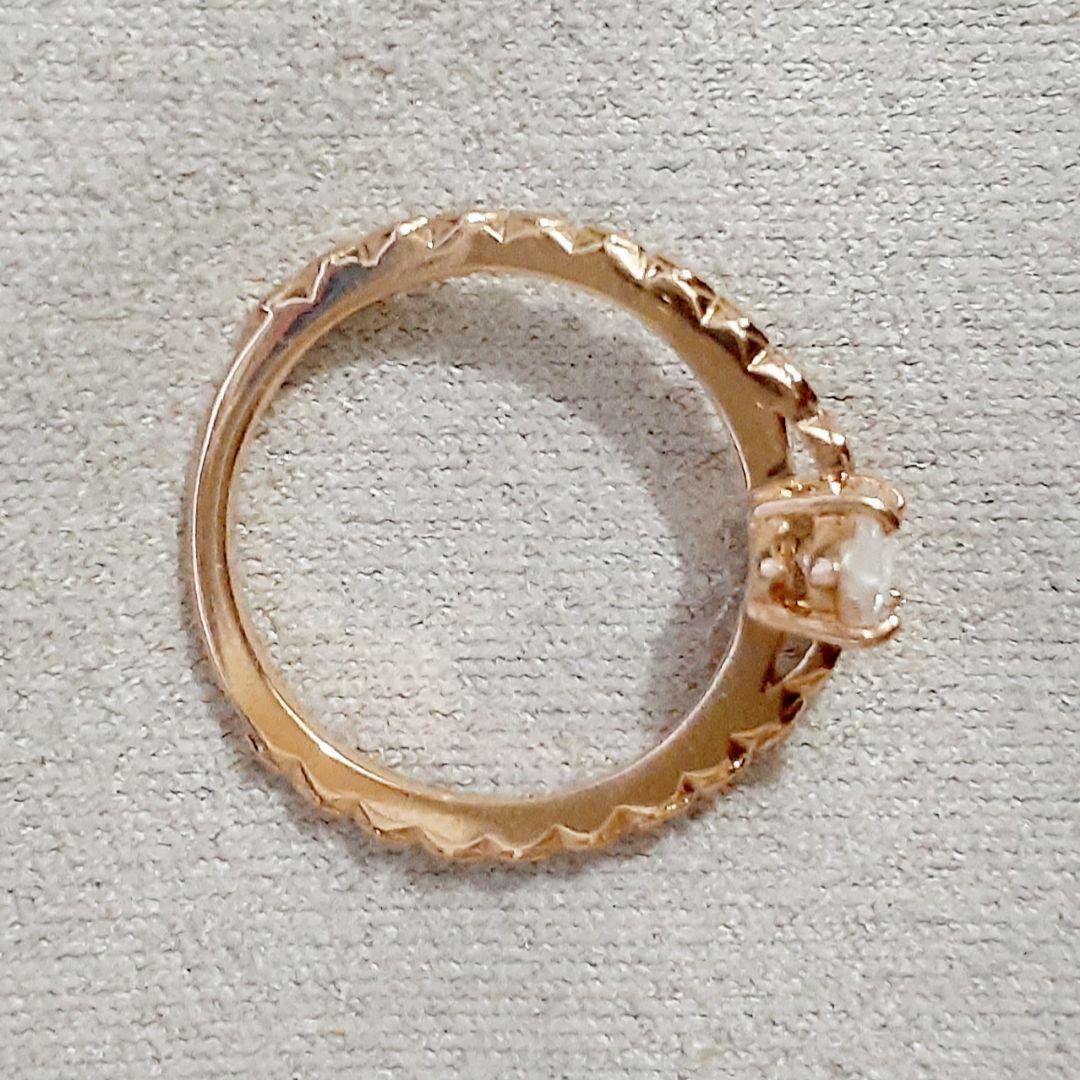 アガット K10YG クォーツ ピンキーリング