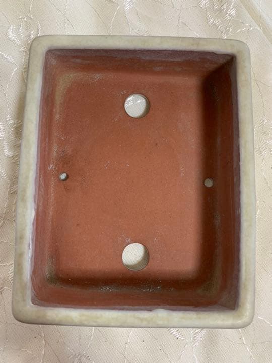 長方　盆栽鉢　落款あり