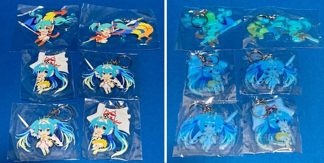 レーシングミク　ラバーストラップ・ラバーキーチェーン・キーホルダー　セット