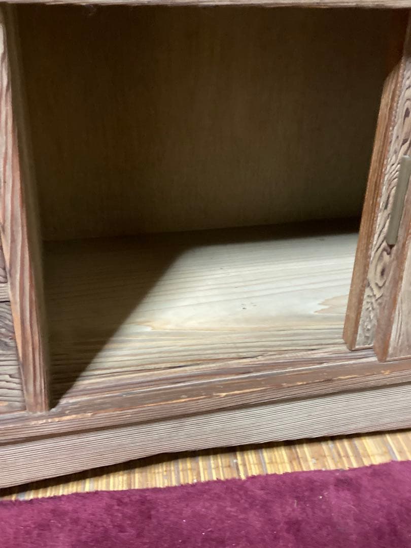 【神代杉】 骨董 アンティーク 飾り棚 茶箪笥 水屋 古民具 天板一枚板