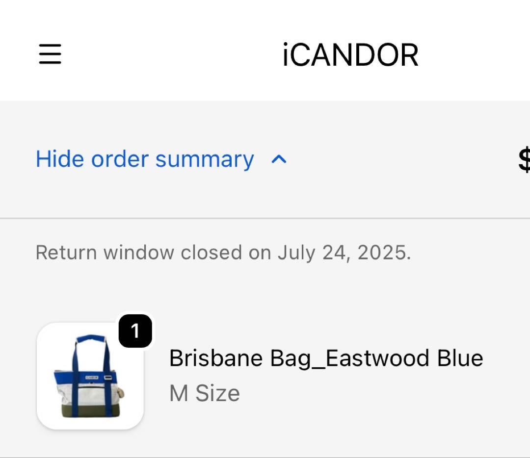 iCANDOR ブリスベンバッグ_イーストウッドブルー Mサイズ