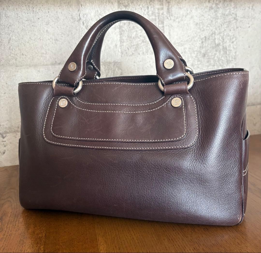 セリーヌ ブギーバッグ ハンドバッグ 本革 ダークブラウン