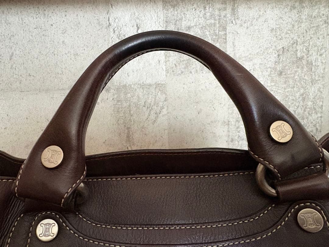 セリーヌ ブギーバッグ ハンドバッグ 本革 ダークブラウン