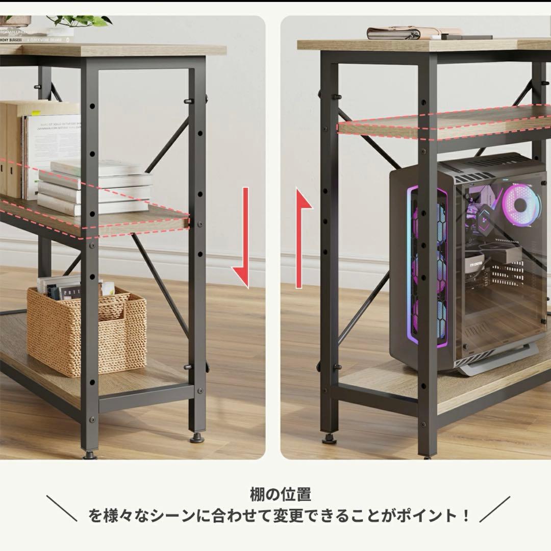 L字型デスク 幅120cm ライトグレー