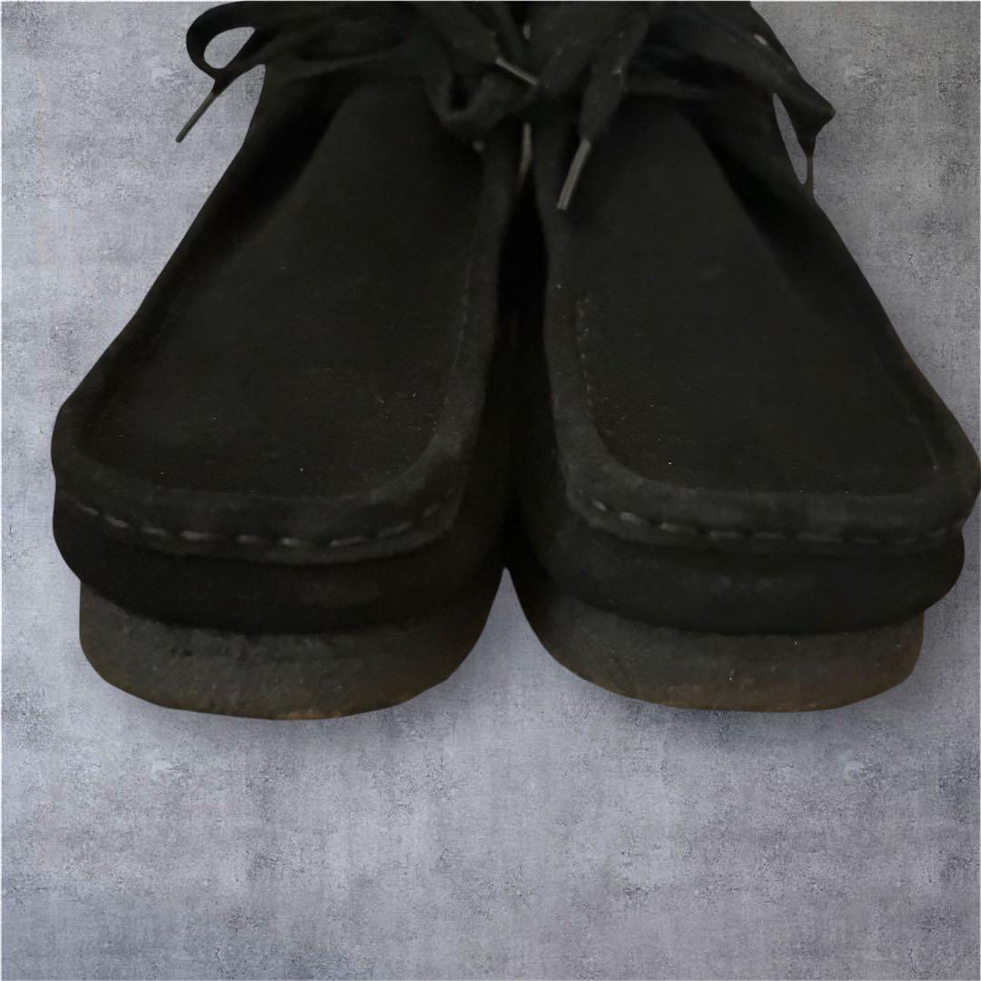 【美品】CLARKS ワラビーブーツ ブラック スエード UK7.5