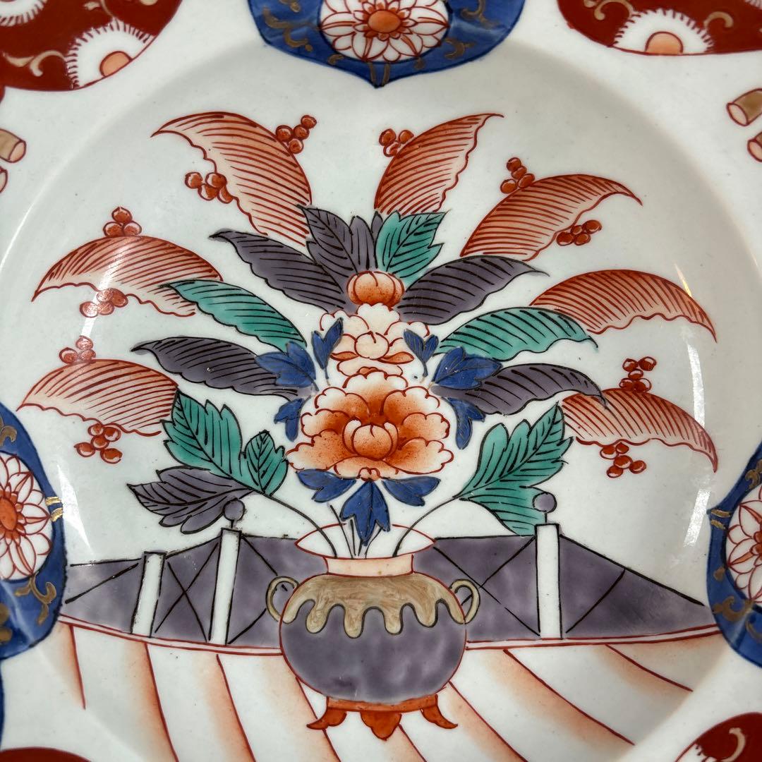 110 セール　伊万里　錦　色絵　扇　皿　九谷　鍋島　有田　飾り皿