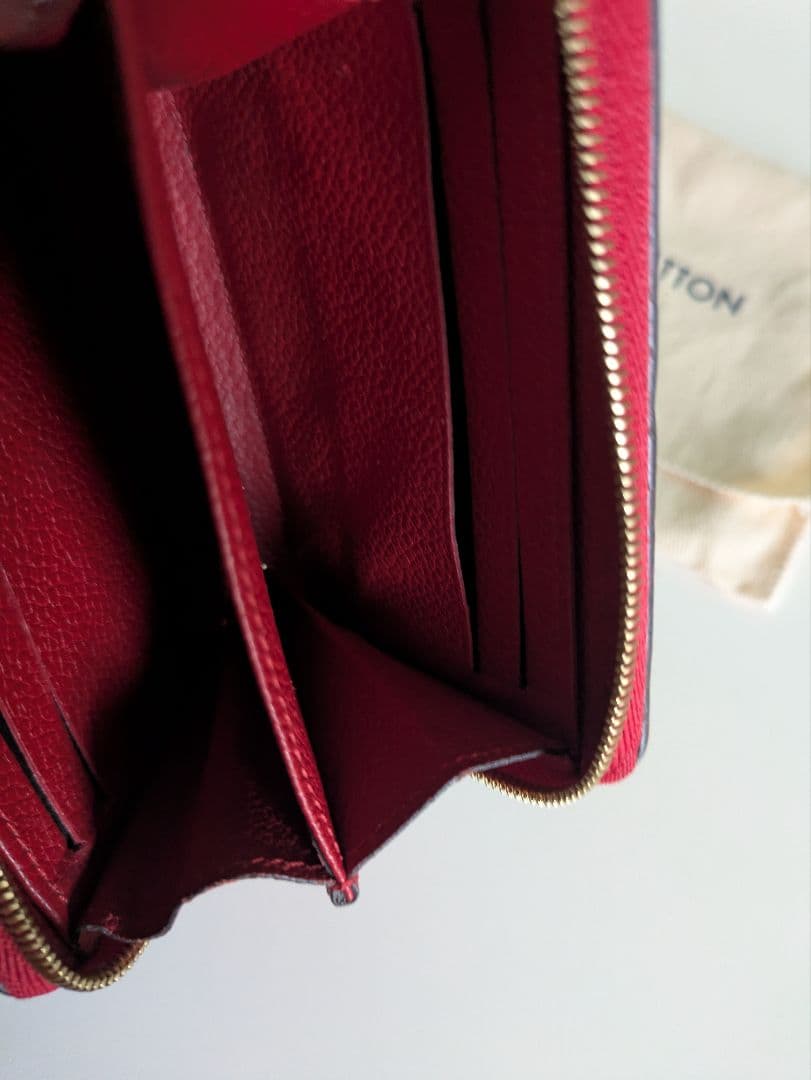 ルイヴィトン　モノグラム　アンプラント　ジッピー・パース　赤　 ミニ財布