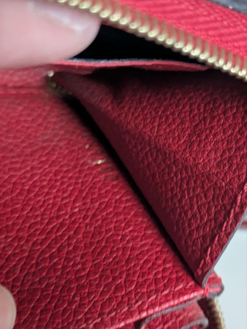 ルイヴィトン　モノグラム　アンプラント　ジッピー・パース　赤　 ミニ財布