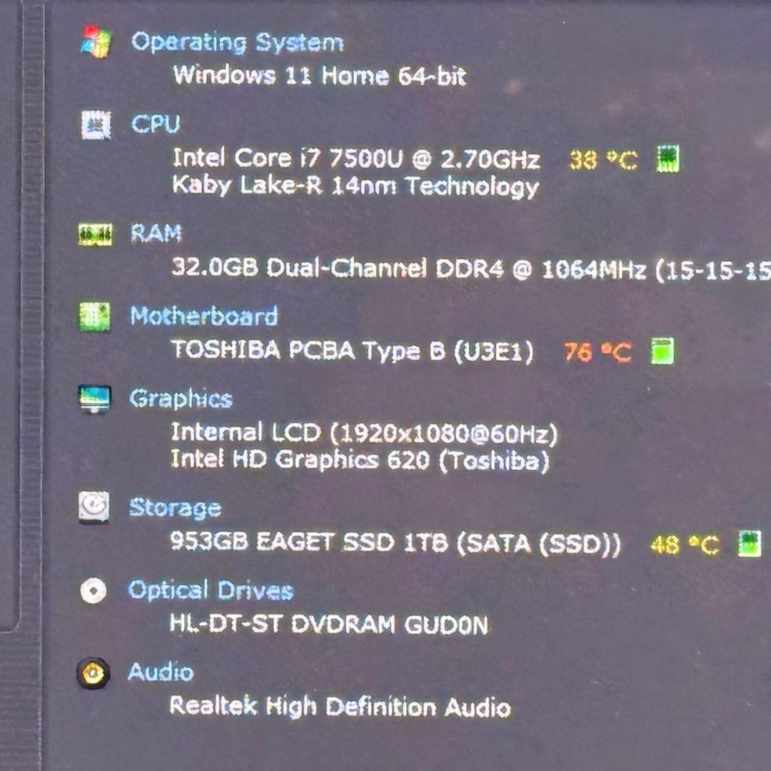 Core i7SSDメモリ32GBWindows11 ノートパソコン