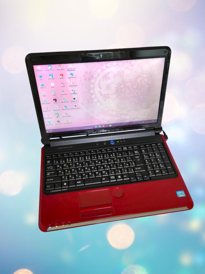 ⑪【爆速！すぐ使える】薄型LIFEBOOK 人気の赤 Win11 新品SSD爆速