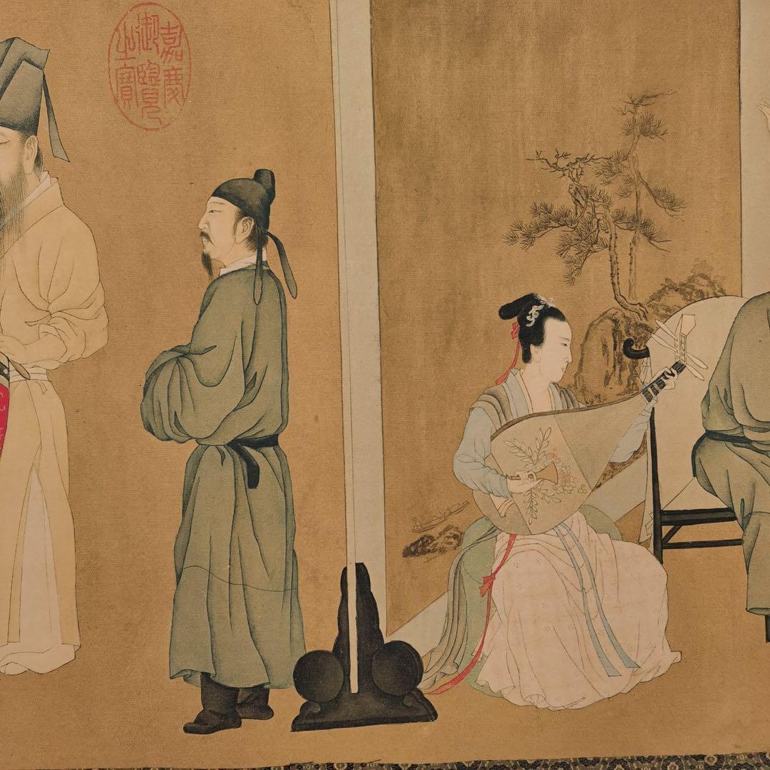 旧蔵　名家　韓熙載夜宴図　五代南唐 顧閎中伝　歴史的名画　長巻形式　中国古画名作