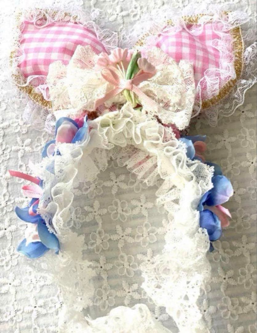 ★わんこ用parti_du_ruban★うさ耳&チョーカーセット