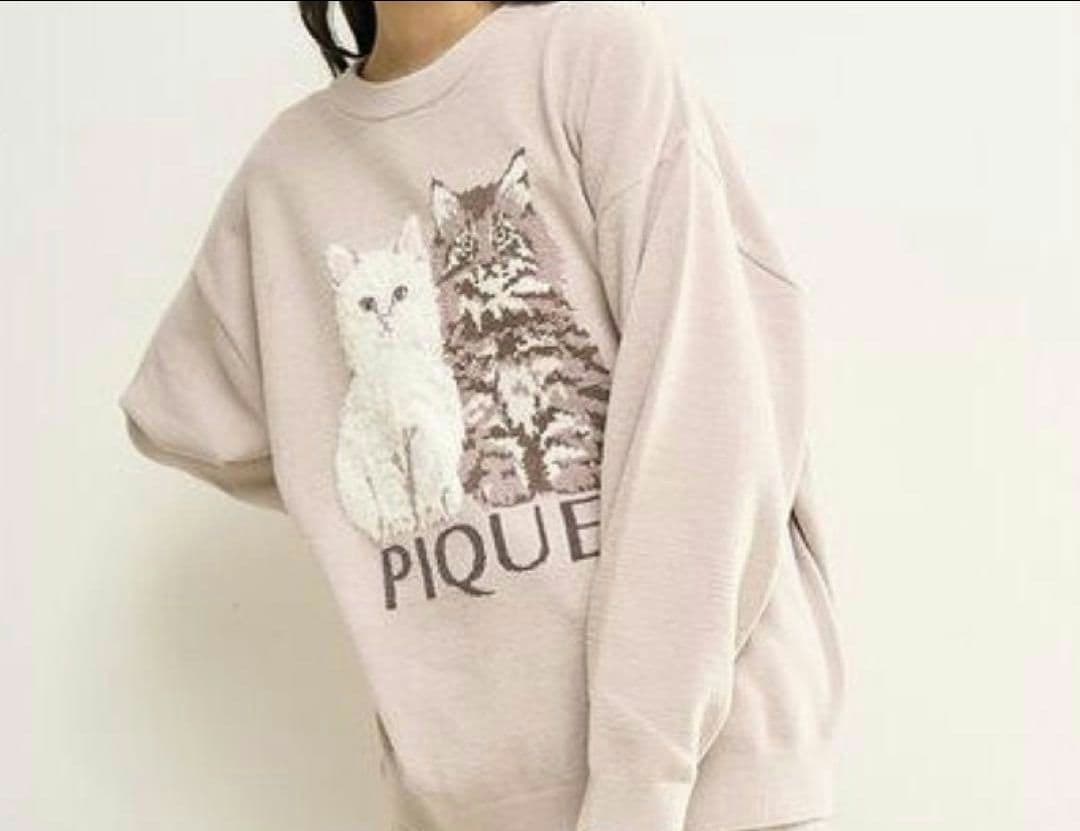 ジェラートピケ ツインキャットジャガードプルオーバー【BEG】