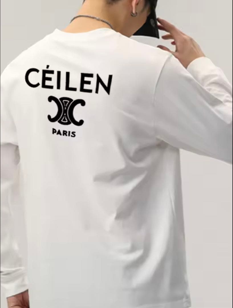 【新品】メンズ CELINE 長袖 ロンT ホワイト