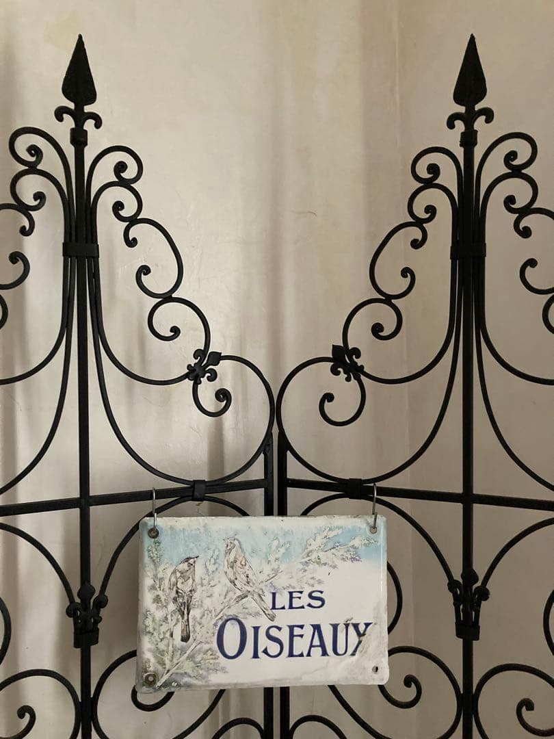 【レア】フランス　エナメル　アンティーク　ヴィラサイン　ホーローサインプレート